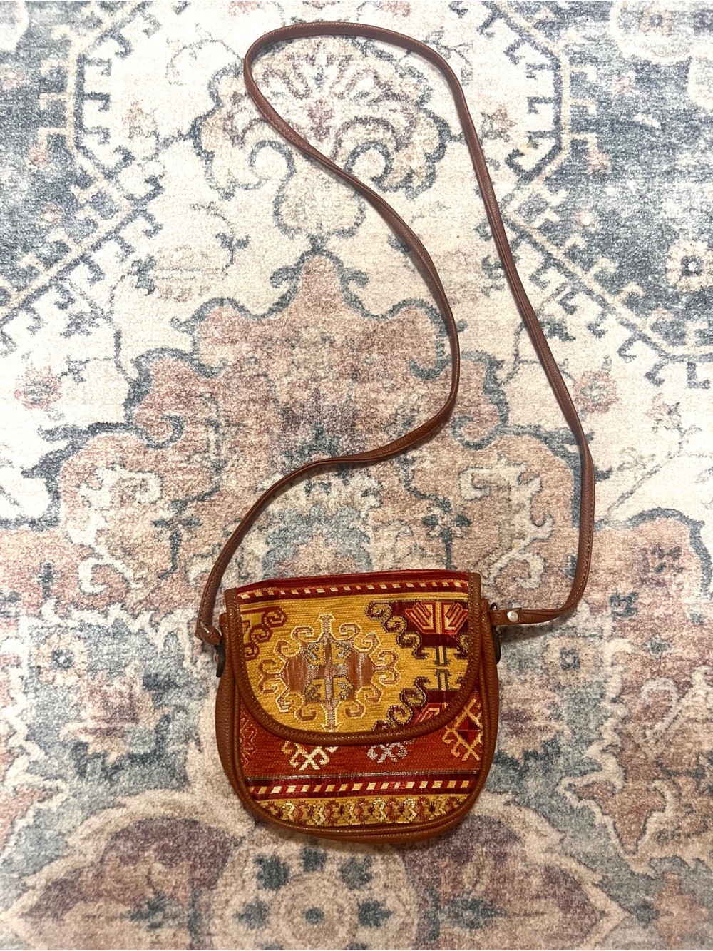 Boho Embroidered Kilim Tapestry Crossbody Bag